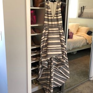 Alice + Olivia striped high low gown